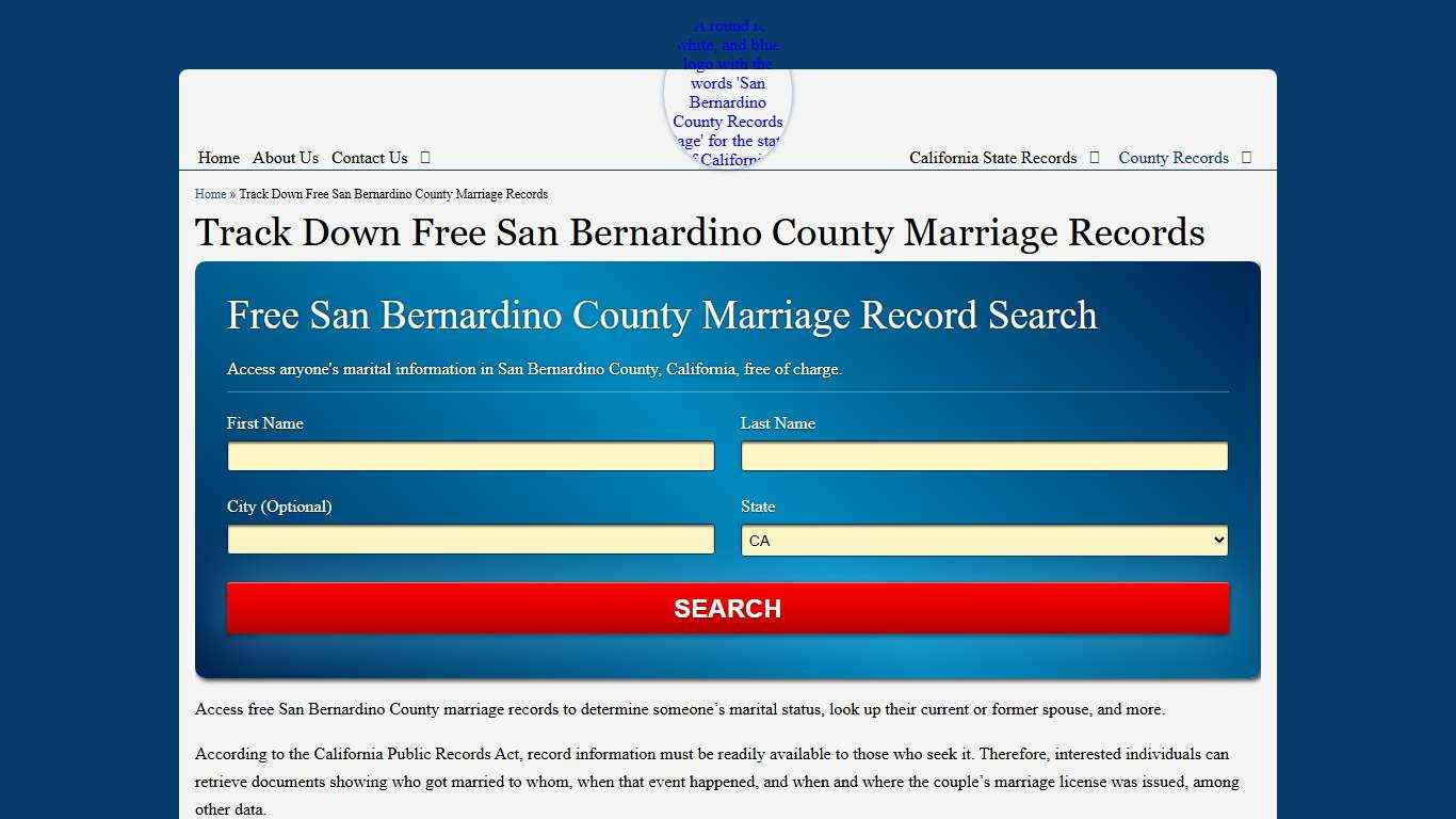 Track Down Free San Bernardino County Marriage Records