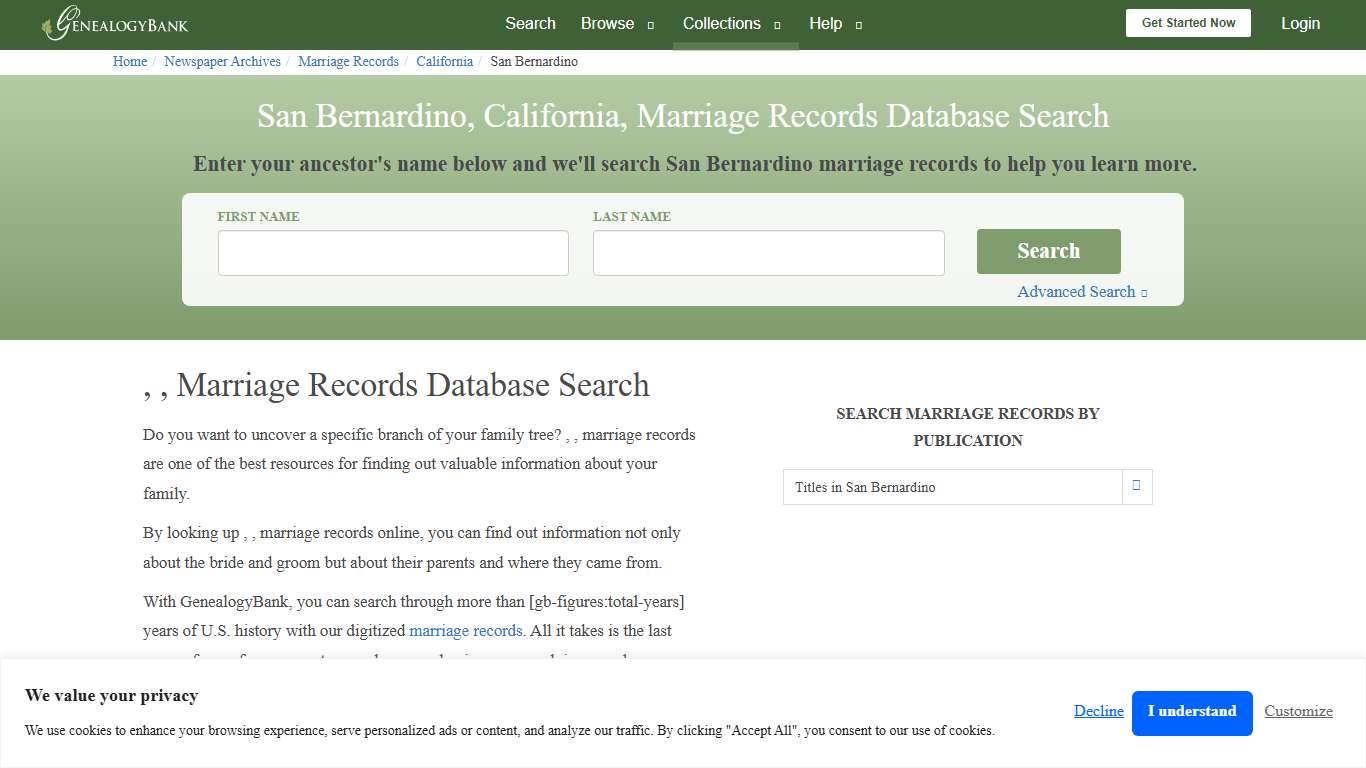 San Bernardino, California, Marriage Records Online Search
